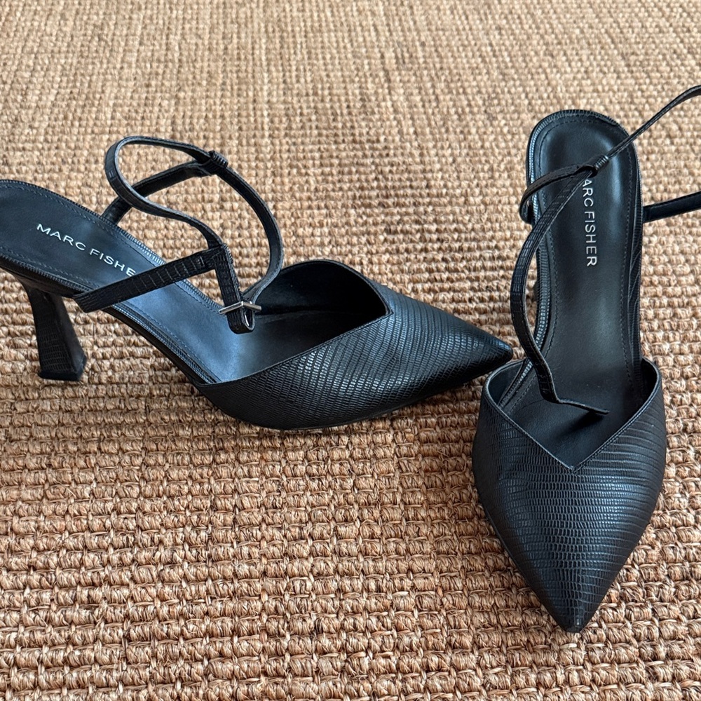 Marc Fisher Black Strappy Heels